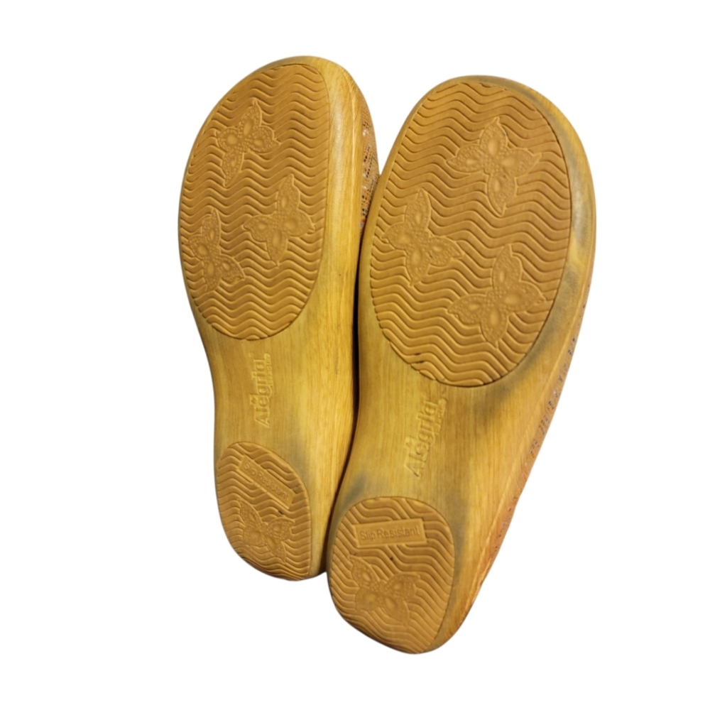 ALEGRIA Alegria Keli Ric Rack Tan Clogs Slip Resistant Size 41 US 9.5-10 - Picture 6 of 9